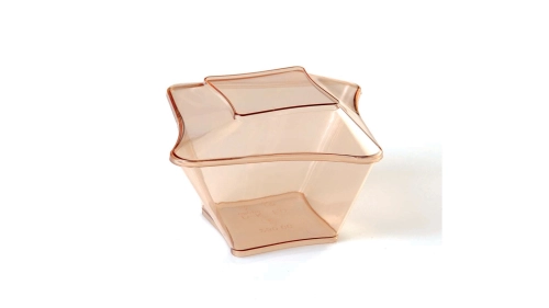 Wavy quadrilateral bowl with or without cap 250cc