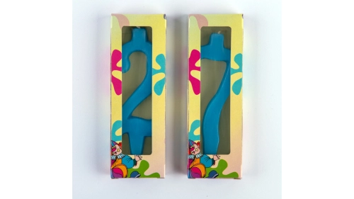 Number candles in a box, solid color